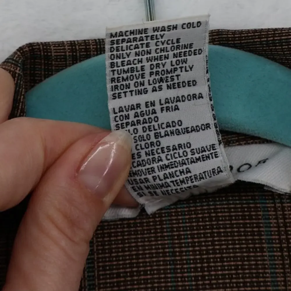 VTG Sag Harbor Glen Plaid Blazer Attached Vest 20W Power Suit 80s 90s